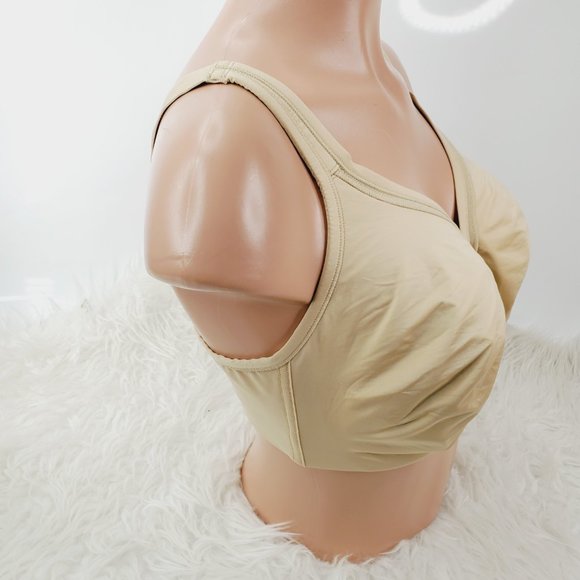 Cacique Women's Beige Cotton Lightly Lined Full Coverage No Wire T-Shirt Bra 38G - Picture 4 of 8